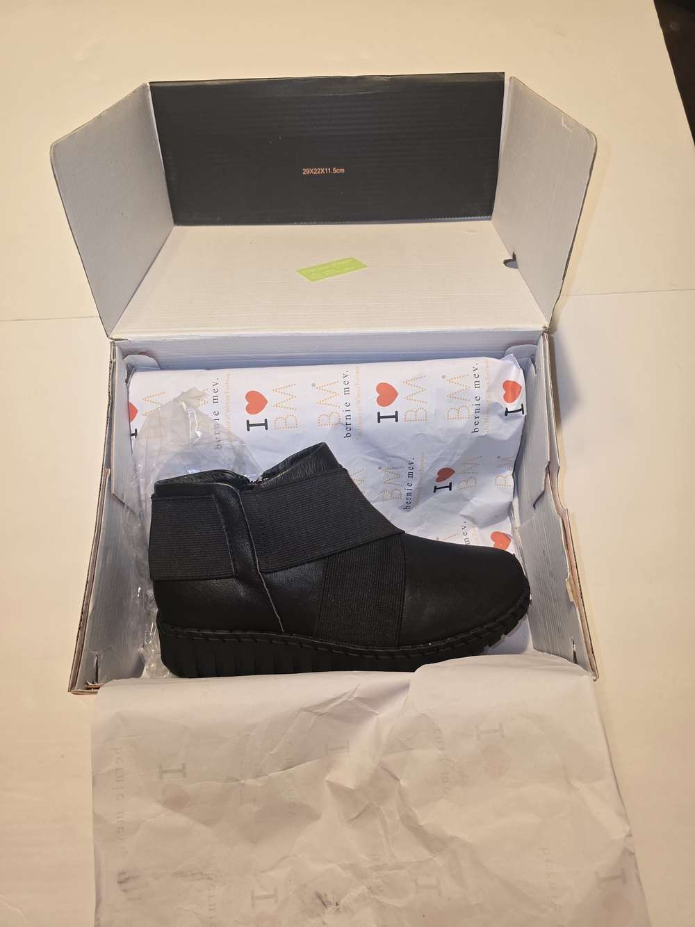 bernie mev. Black Kids Ankle Boots with Elastic Wrap